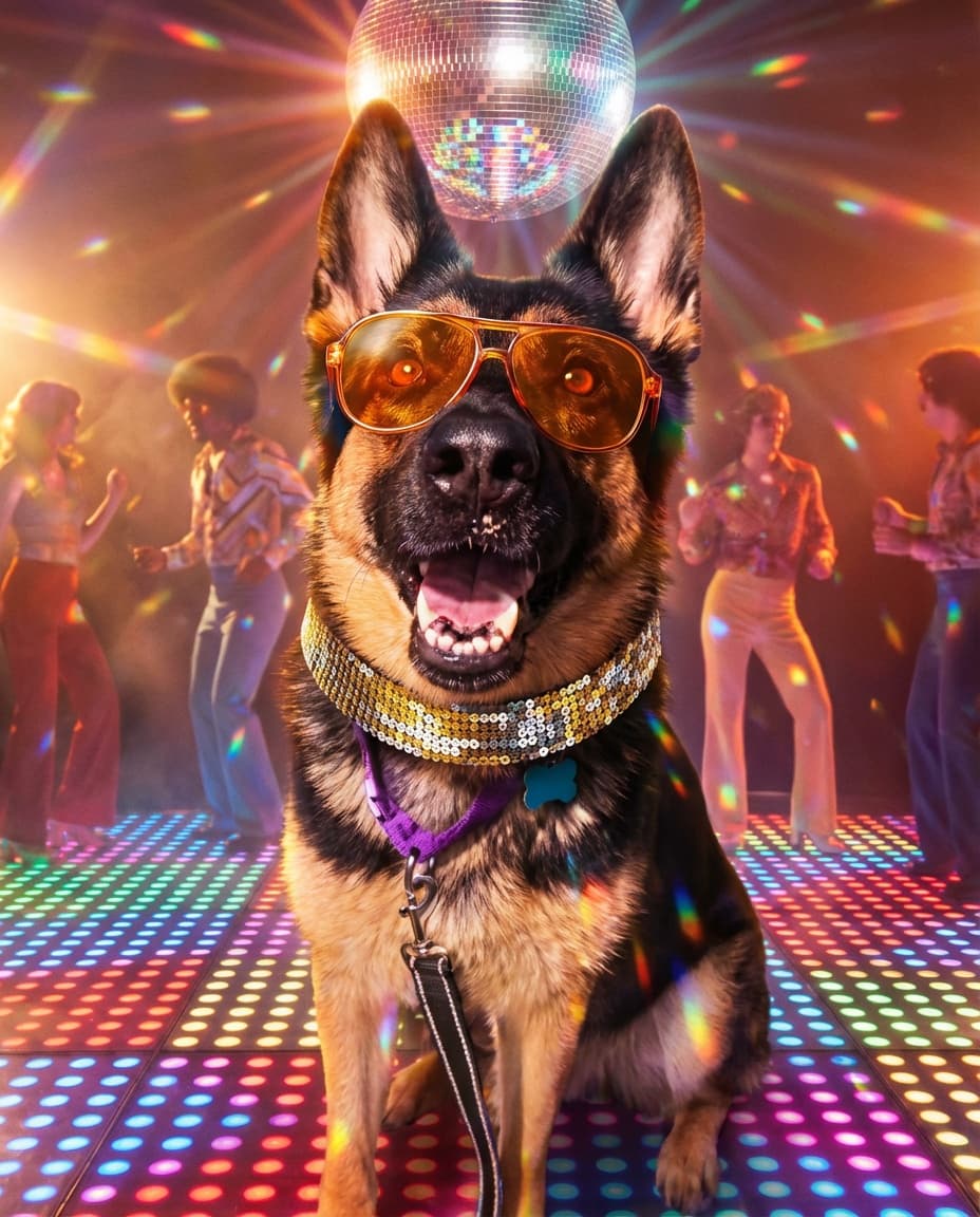 dog as 1970s Disco King
