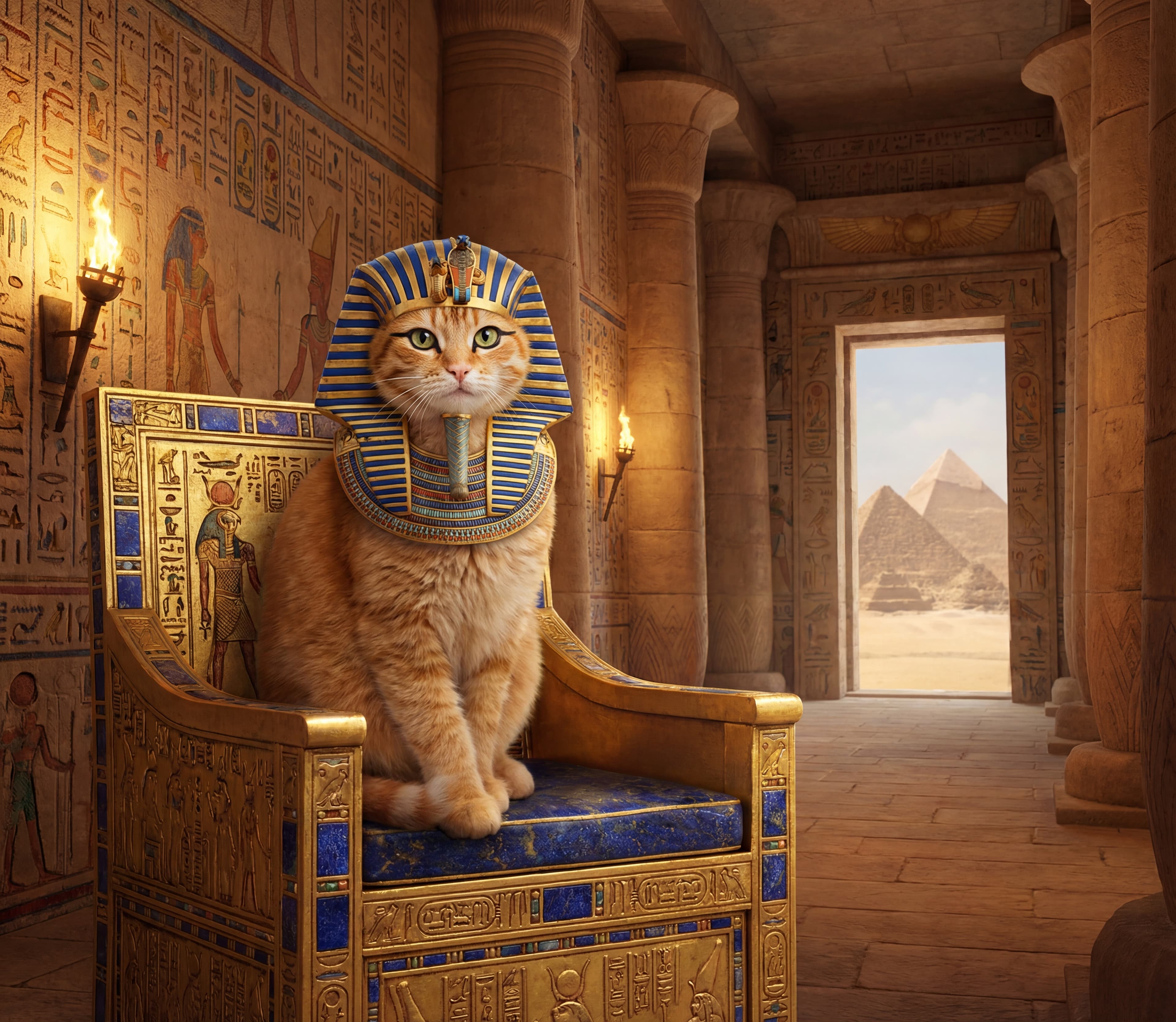 cat as Egyptian Pharaoh