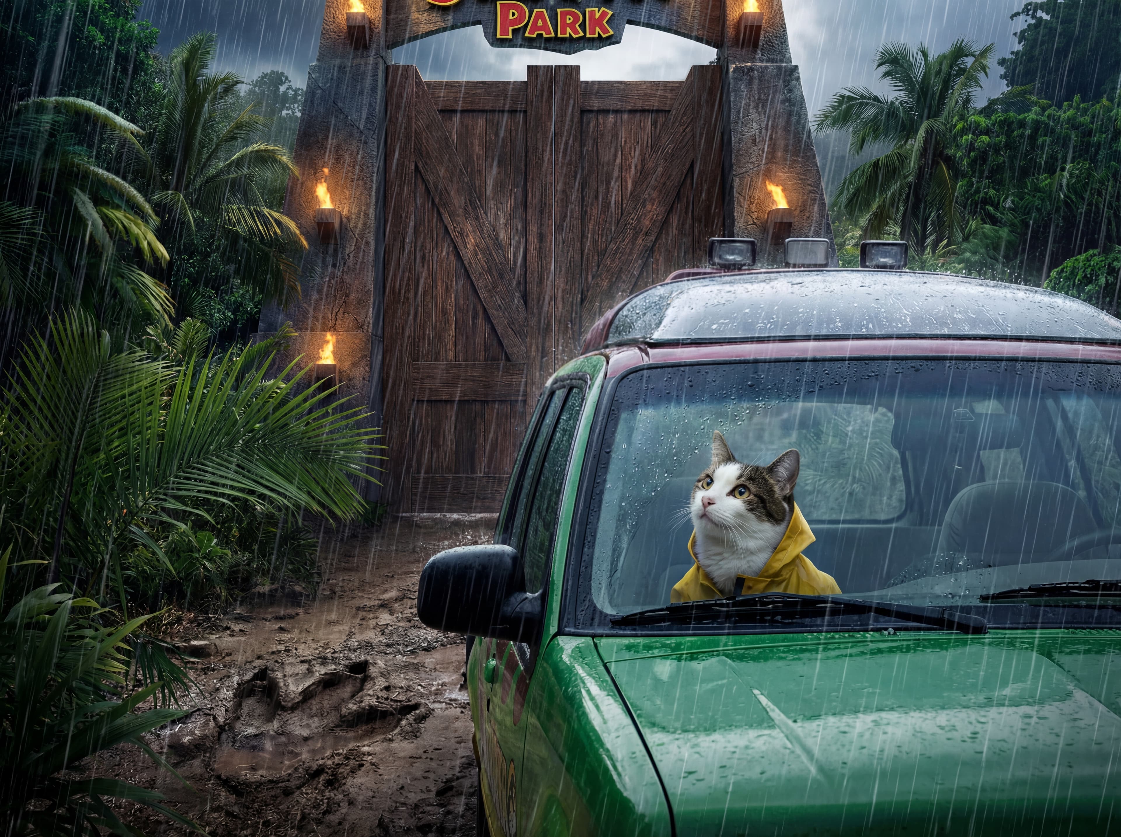 cat as Jurassic Park